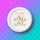 21st Birthday Edible Icing Cake Topper 07 - Female