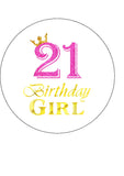 21st Birthday Edible Icing Cake Topper 08 - Female