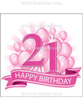 21st Birthday Edible Icing Cake Topper 03 - Female