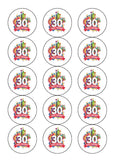 30th Birthday Edible Icing Cake Topper 01