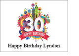 30th Birthday Edible Icing Cake Topper 01