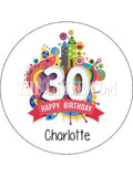 30th Birthday Edible Icing Cake Topper 01