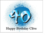 40th Birthday Edible Icing Cake Topper 01