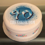 40th Birthday Edible Icing Cake Topper 01