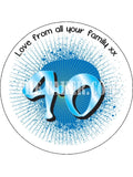 40th Birthday Edible Icing Cake Topper 01