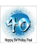 40th Birthday Edible Icing Cake Topper 01