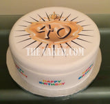 40th Birthday Edible Icing Cake Topper 02