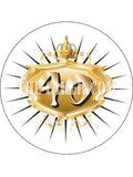 40th Birthday Edible Icing Cake Topper 02