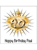 40th Birthday Edible Icing Cake Topper 02