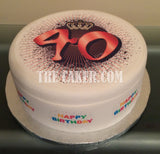 40th Birthday Edible Icing Cake Topper 03