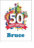 50th Birthday Edible Icing Cake Topper or Ribbon (02)