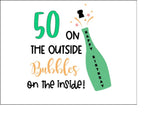 50th Birthday Champagne Edible Icing Cake Topper