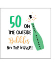 50th Birthday Champagne Edible Icing Cake Topper