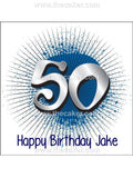 50th Birthday Edible Icing Cake Topper 01