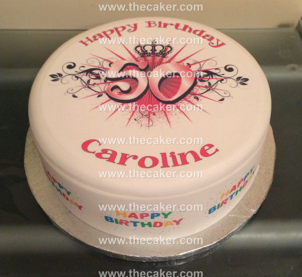 50th Birthday Edible Icing Cake Topper 03