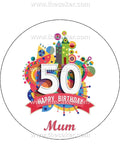 50th Birthday Edible Icing Cake Topper or Ribbon (02)