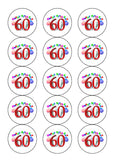 60th Birthday Edible Icing Cake Topper 01