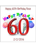 60th Birthday Edible Icing Cake Topper 01