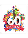60th Birthday Edible Icing Cake Topper or Ribbon (02)