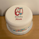 60th Birthday Edible Icing Cake Topper or Ribbon (04)
