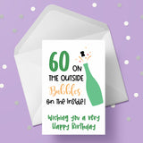 60th Birthday Card - Champagne / Bubbles