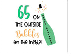 65th Birthday Champagne Edible Icing Cake Topper