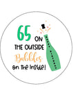 65th Birthday Champagne Edible Icing Cake Topper