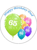 65th Birthday Edible Icing Cake Topper 03