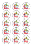 70th Birthday Edible Icing Cake Topper 02