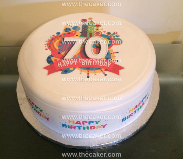 70th Birthday Edible Icing Cake Topper 02