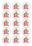 75th Birthday Edible Icing Cake Topper 01