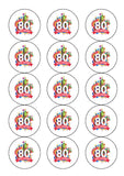 80th Birthday Edible Icing Cake Topper or Ribbon (01)