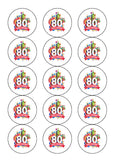 80th Birthday Edible Icing Cake Topper 01