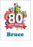 80th Birthday Edible Icing Cake Topper or Ribbon (01)