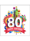 80th Birthday Edible Icing Cake Topper or Ribbon (01)