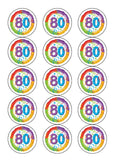 80th Birthday Edible Icing Cake Topper 03