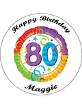 80th Birthday Edible Icing Cake Topper 03