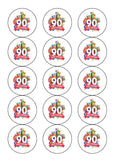 90th Birthday Edible Icing Cake Topper or Ribbon (01)