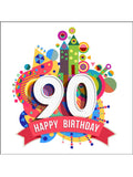 90th Birthday Edible Icing Cake Topper or Ribbon (01)
