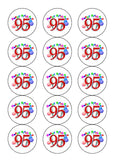 95th Birthday Edible Icing Cake Topper or Ribbon