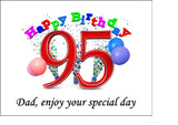 95th Birthday Edible Icing Cake Topper or Ribbon