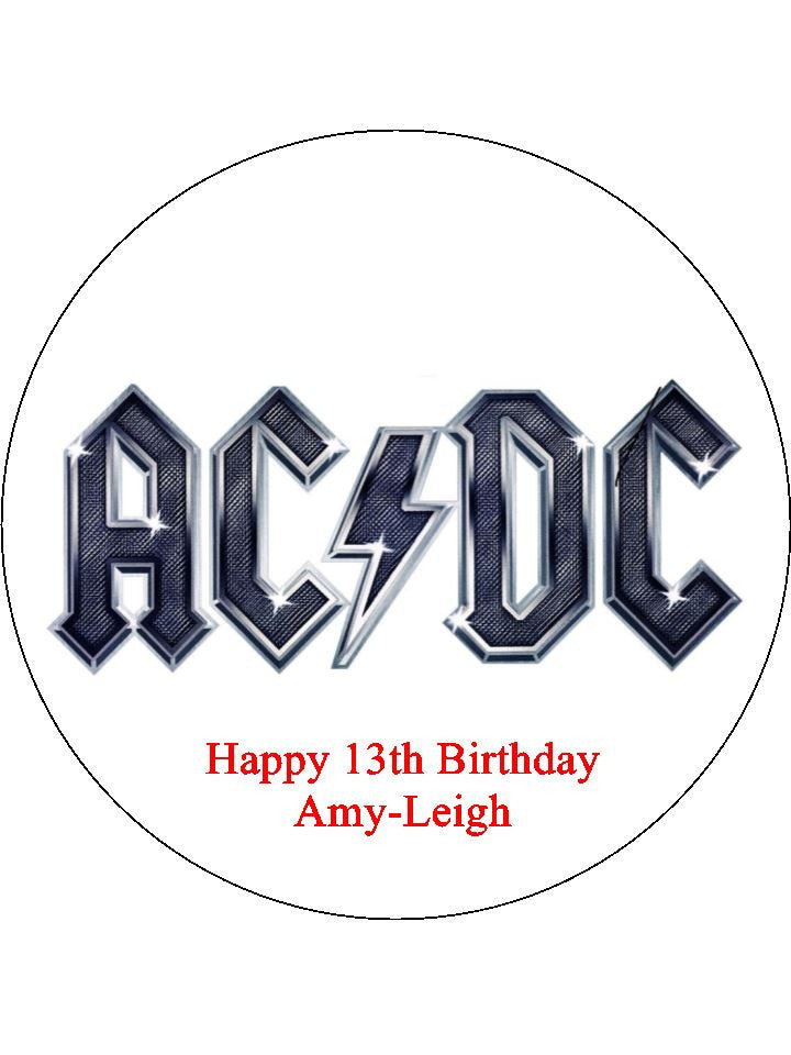 AC/DC 01 Edible Icing Cake Topper or Ribbon – the caker online