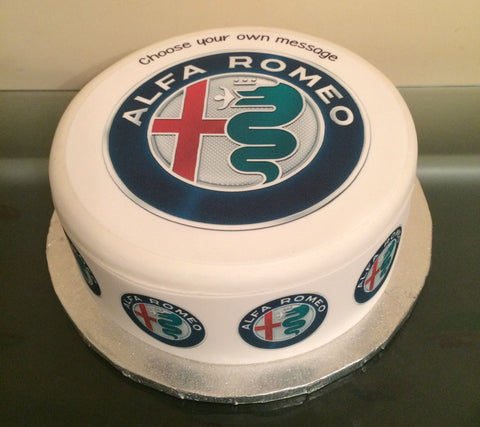 Alfa Romeo Logo Edible Icing Cake Topper or Ribbon