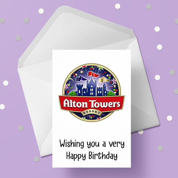 Alton Towers Logo Birthday Card