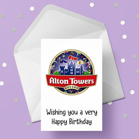 Alton Towers Logo Birthday Card