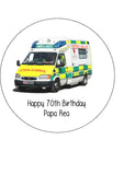 Ambulance Edible Icing Cake Topper 01