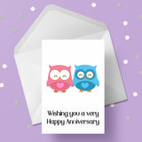 Anniversary Card 01 - Cute Owls