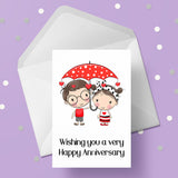 Anniversary Card 04 - Cute couple in love