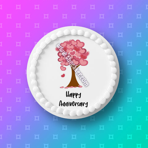 Anniversary 08 Edible Icing Cake Topper or Ribbon