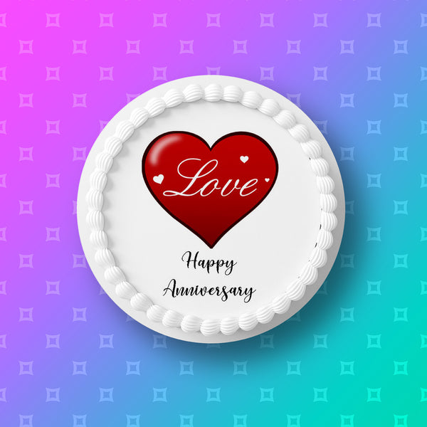 Anniversary Edible Icing Cake Topper 10